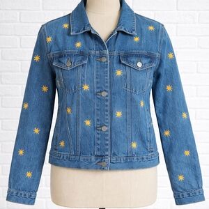 Casey Coleman Embroidered Denim Jacket – XL – Cute Statement Piece